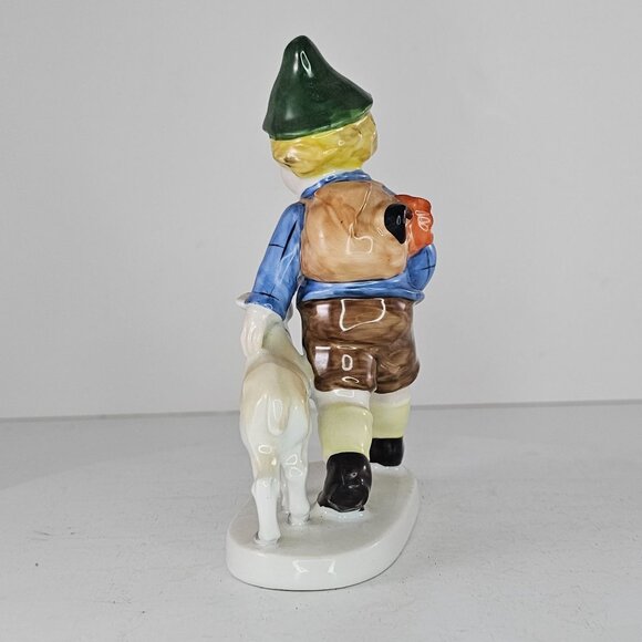 Vintage Germany Figurine Boy Walking His Goat Porcelain Collectible #8153 - Picture 5 of 8